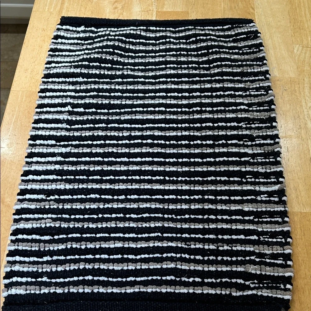 Black and Gray Striped Rug